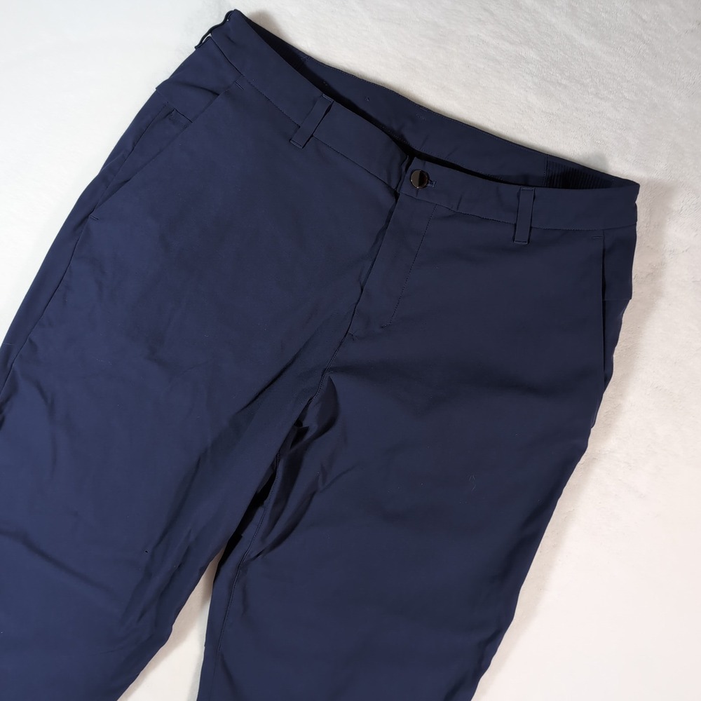 Lululemon Commission Pant Classic Mens 36 Navy Blue Technical Stretch Golf Chino